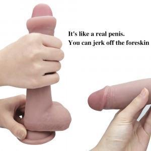 Real-Feel-Silicone-Penis-Dildo-With-Foreskin-2